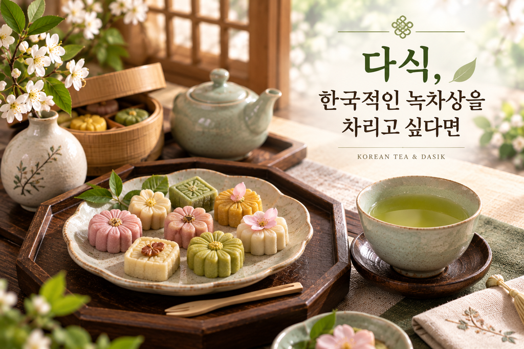 녹차와 다식