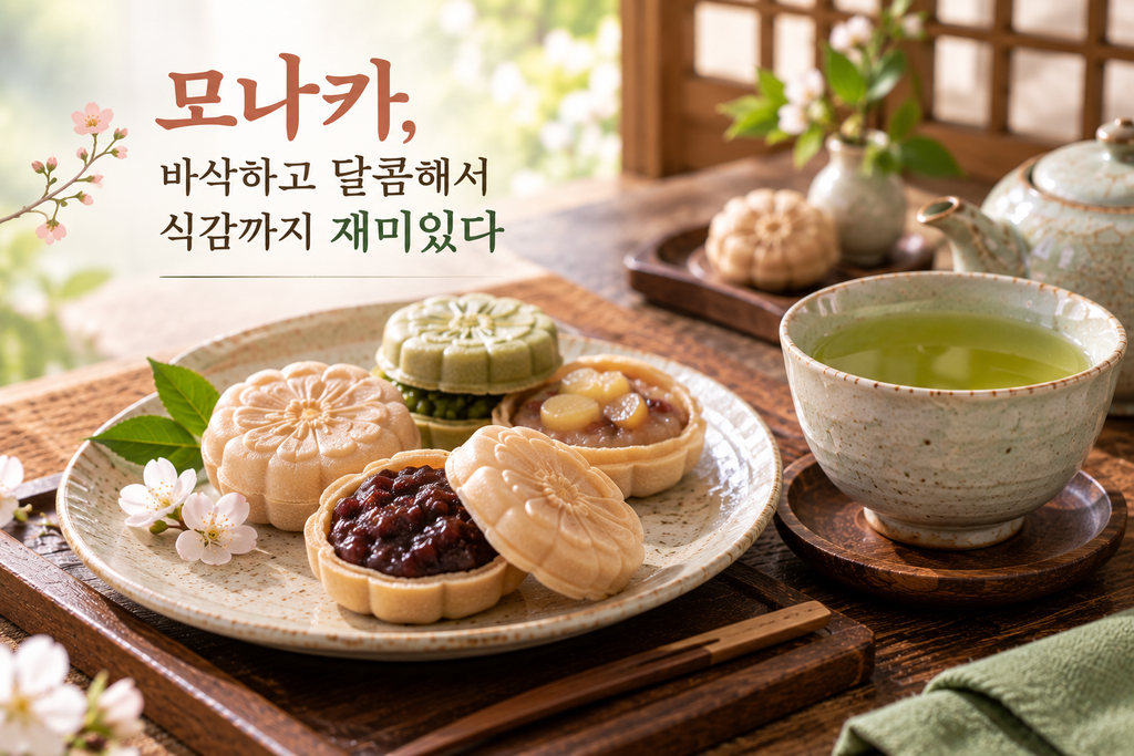 녹차와 모나카