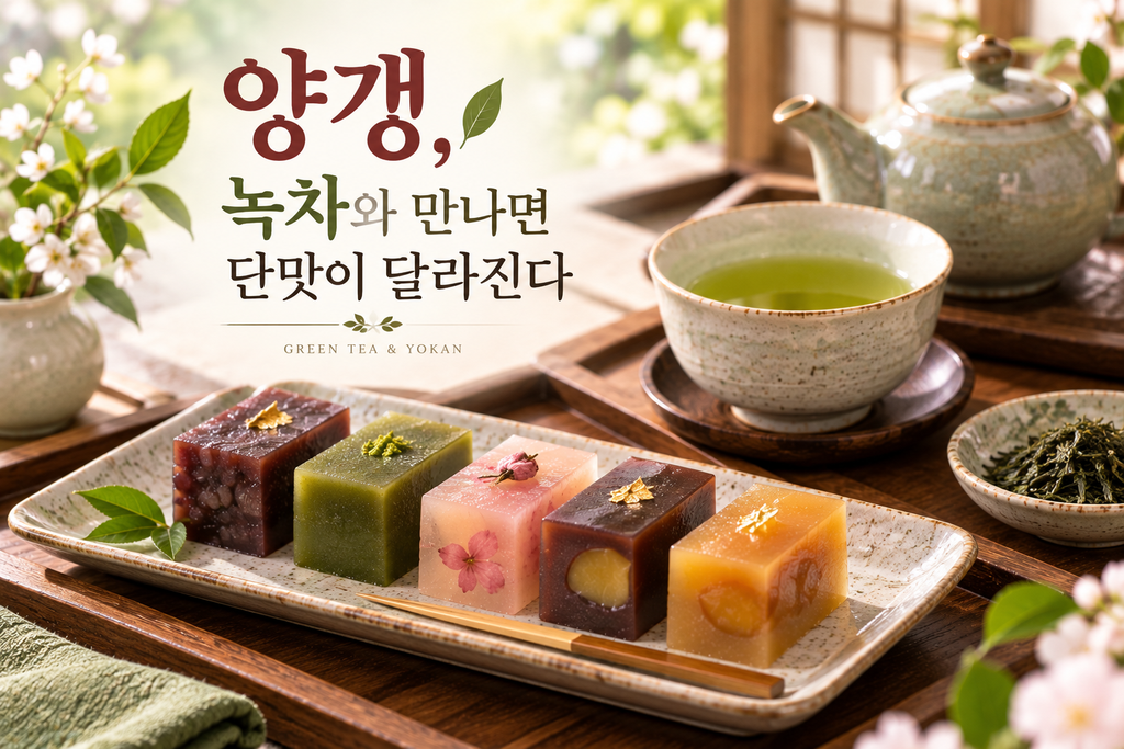 녹차와 양갱