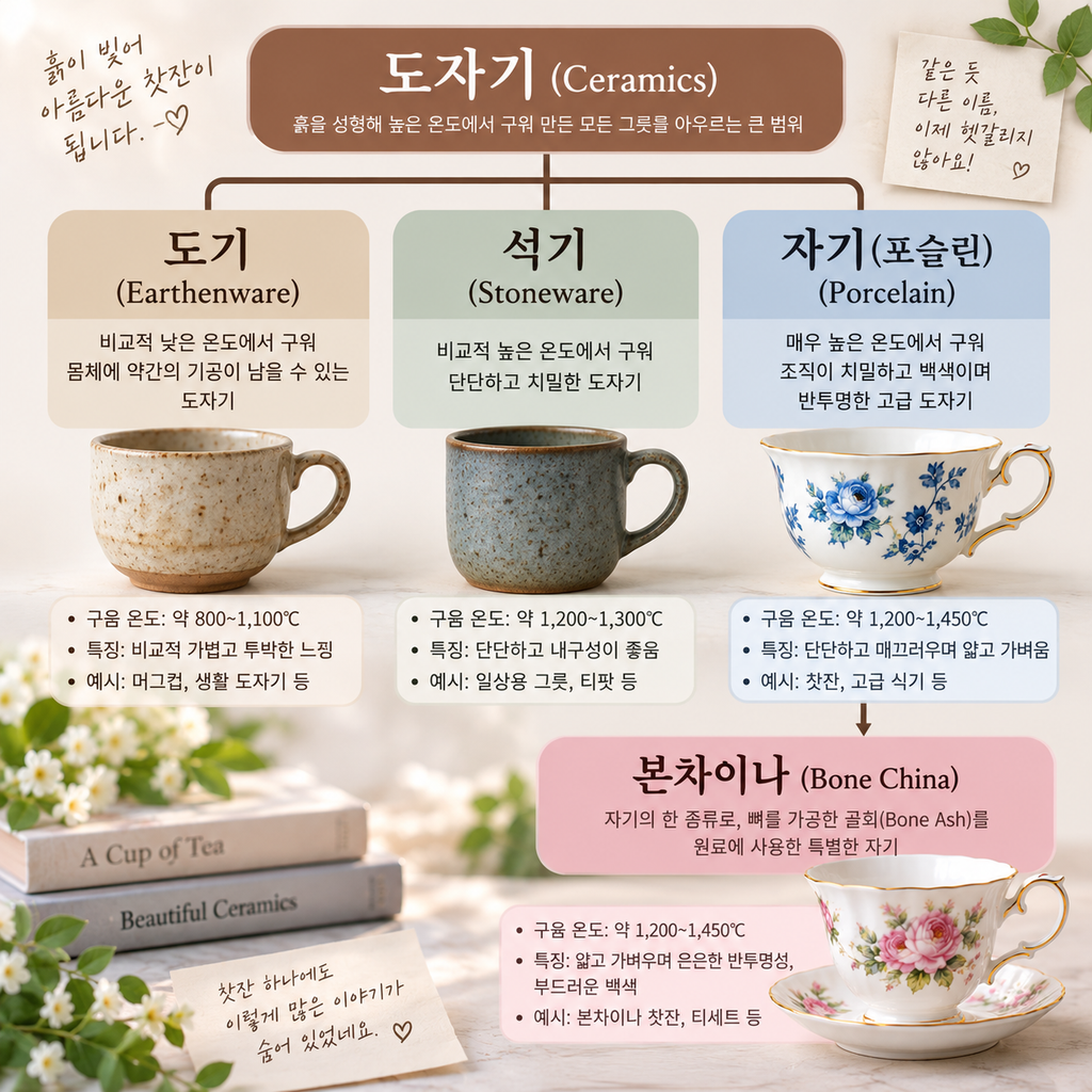 도자기 세분화 도기 석기 자기에 대해