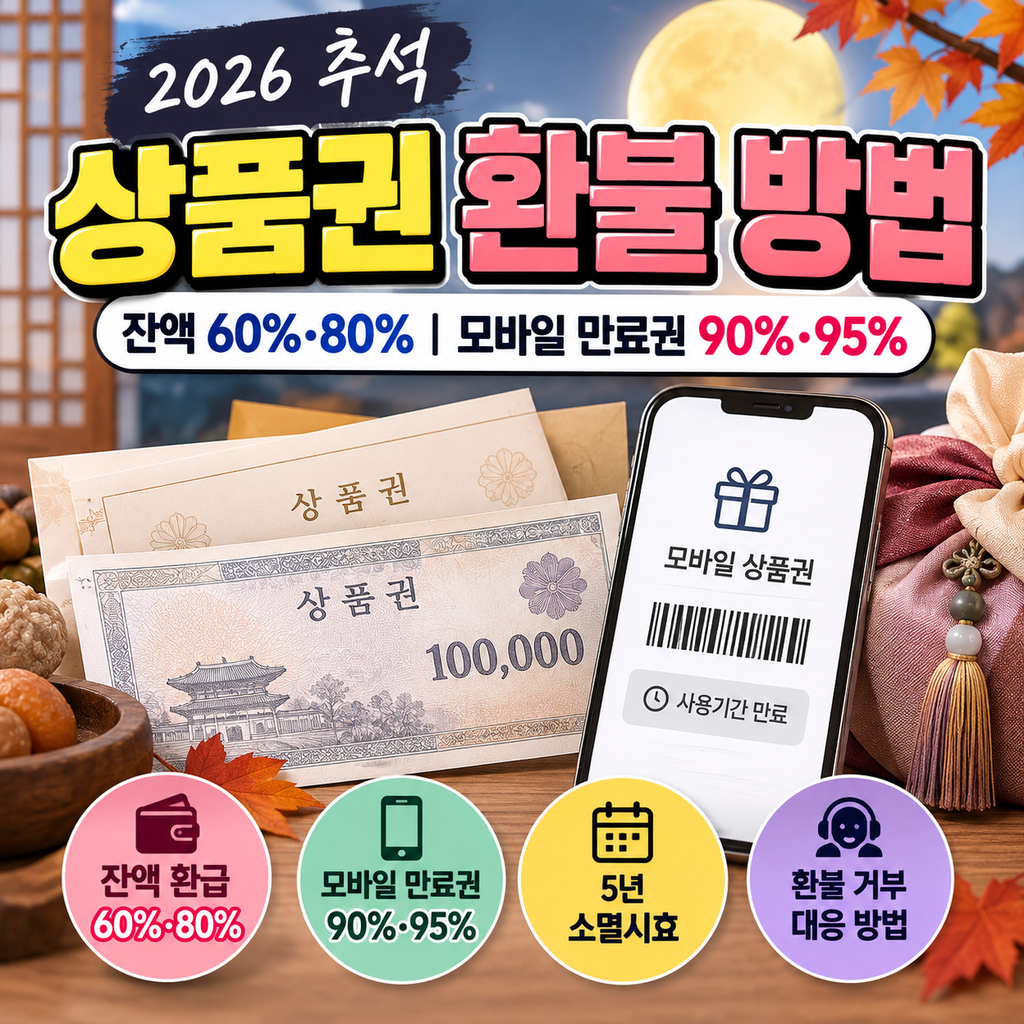 추석 명절 미사용 상품권 환급받는 방법