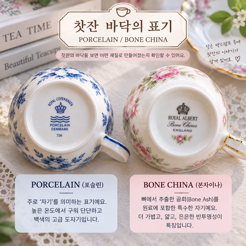 찻잔 바닥의 표기