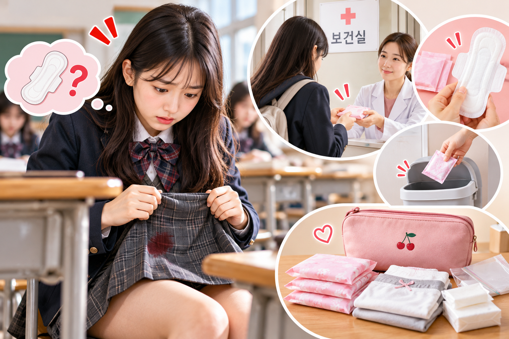 학교에서 갑자기 첫 생리